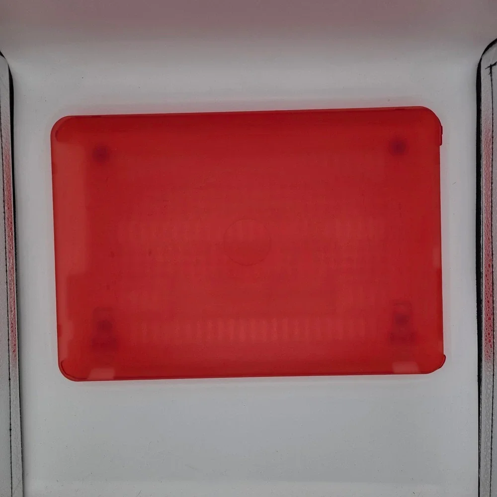Translucent Red Hard Shell Laptop Case with Vented Bottom 13in-large